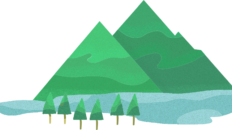 山と川と木
